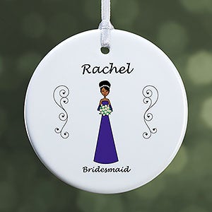 Personalized Wedding Ornament - Bridal Party Characters - 1-Sided