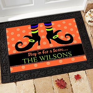 Personalized Halloween Doormat - Stop In For A Scare