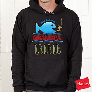 Personalized Black Sweatshirt   Hooked On You Fishing
