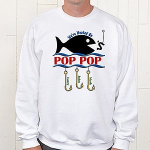 Personalized Sweatshirt   Hooked On You Fish Design