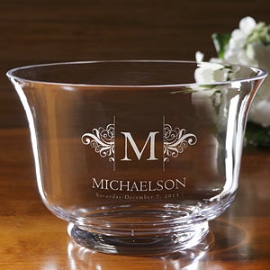 Personalized Wedding Gift Crystal Bowl