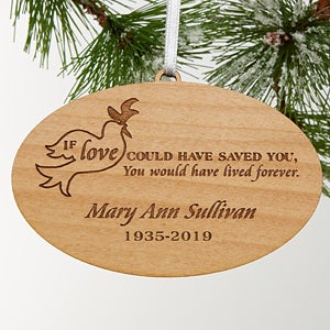 Forever Loved Personalized Natural Wood Memorial Ornament