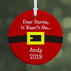 Personalized Christmas Ornaments - Santa's Belt - 1-Sided