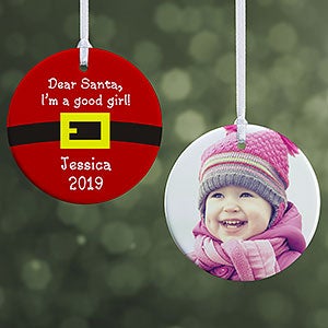 Personalized Christmas Ornaments - Santa's Belt - 2-Sided