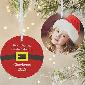 Santa's Belt Personalized Photo Ornament