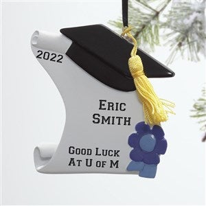 Personalized Graduation Christmas Ornament - Diploma & Cap