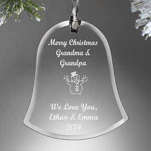 Personalized Glass Bell Christmas Ornaments