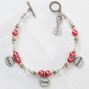 Personalized Charm Bracelets   Teach, Trust, Believe