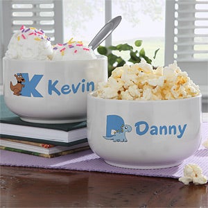 Personalized Bowl for Boys   Alphabet Animals