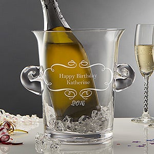 Personalized Ice Bucket Chiller   Birthday Wishes