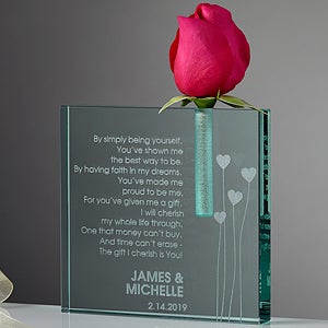 Personalized Bud Vase - Friendship Heart