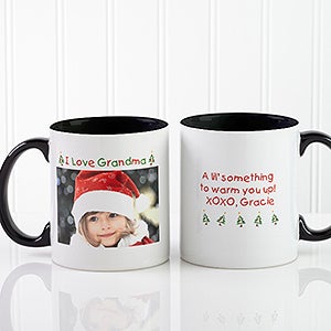 Personalized Photo Holiday Mugs - Loving You - Black Handle