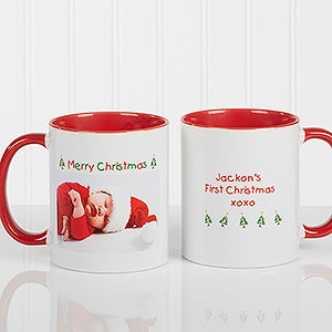 Personalized Photo Holiday Mugs - Loving You - Red Handle