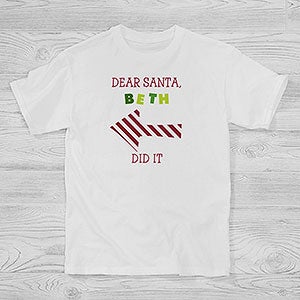 Personalized Kids Christmas T-Shirts - Dear Santa - Youth Large - Royal Blue