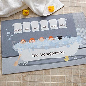 Personalized Bath Mats   Bathtub Family Characters