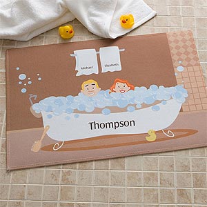 Personalized Bath Mats   Bathtub Couple