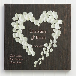 Heart of Roses Personalized Canvas Print-16x16