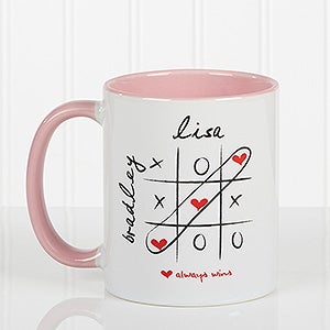 Love Always Wins! Personalized Coffee Mug 11oz.- Pink