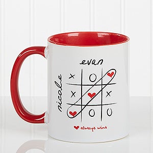 Love Always Wins! Personalized Coffee Mug 11oz.- Red