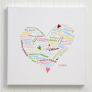 Our Heart of Love Personalized Canvas Print 12 x 12