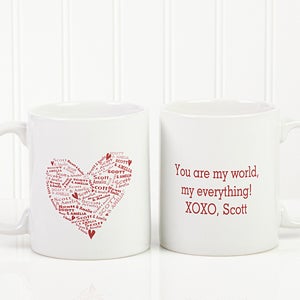 Personalized Romantic Coffee Mugs   Heart of Love
