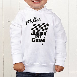 Pit Crew Personalized Toddler Hooded Sweatshirt