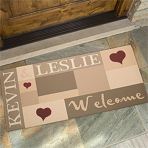 Large Personalized Doormats - Welcoming Hearts