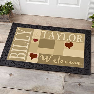 Personalized Doormat - 20x35 Welcoming Hearts