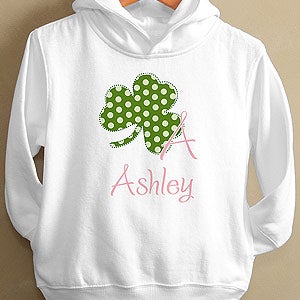 Personalized Irish Hooded Sweatshirts for Toddlers   Shamrock