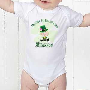 Personalized First St Patricks Day Baby Bodysuit