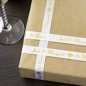 Anniversary Personalized Satin Favor Ribbon