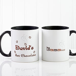 Mmmm... Personalized Hot Chocolate Mug 11oz.- Black