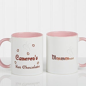 Mmmm... Personalized Hot Chocolate Mug 11 oz.- Pink