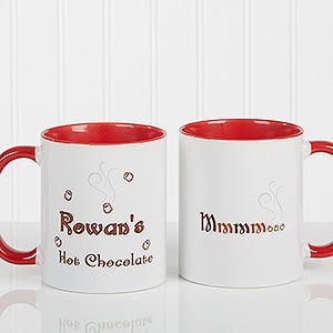 Mmmm... Personalized Hot Chocolate Mug 11 oz.- Red