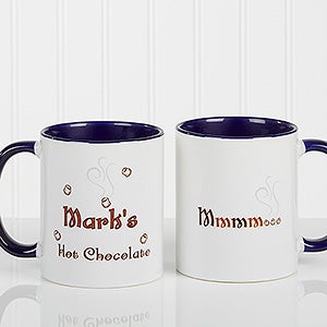 Mmmm... Personalized Hot Chocolate Mug 11 oz.- Blue