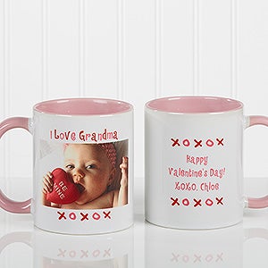 Loving You Personalized Photo Coffee Mug 11 oz.- Pink