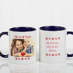 Loving You Personalized Photo Coffee Mug 11 oz.- Blue