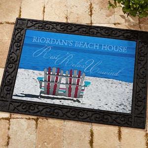 personalized door beach unwind relax rest mats mat doormat 18x27 doormats custom rubber personalizationmall