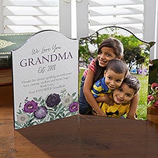 Floral Love For Grandma Personalized Photo Plaque,Floral Love For Grandma Personalized Photo Plaque - 30642