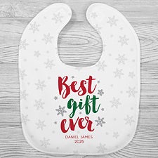 Best Gift Ever Personalized Christmas Baby Bibs - 30766