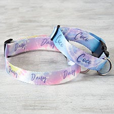 Pastel Tie Dye Personalized Dog Collars - 30874