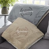 Laurel Wreath Embroidered Anniversary Sherpa Throw - 31314