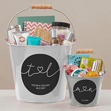 Drawn Together By Love Personalized Metal Buckets - 32398