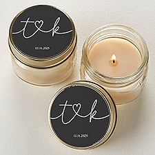 Drawn Together by Love Personalized Candle Wedding Favors - 32399