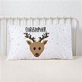 Build Your Own Boy Reindeer Personalized Pillowcase - 32558