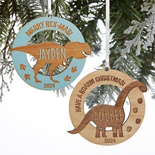 Dinosaur Personalized Wood Ornaments - 32691