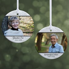 Double Photo Memorial Personalized Photo Ornaments - 32701