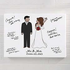 Personalized Canvas Wedding Guest Book - Wedding Couple by philoSophies - 32851