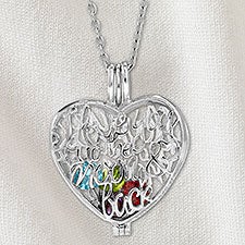 I Love You To The Moon  Back Personalized Birthstone Locket - 32865D