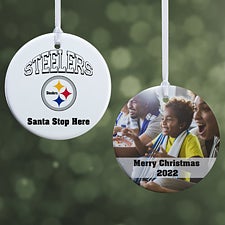 NFL Pittsburgh Steelers Personalized Premium Glass Ornament